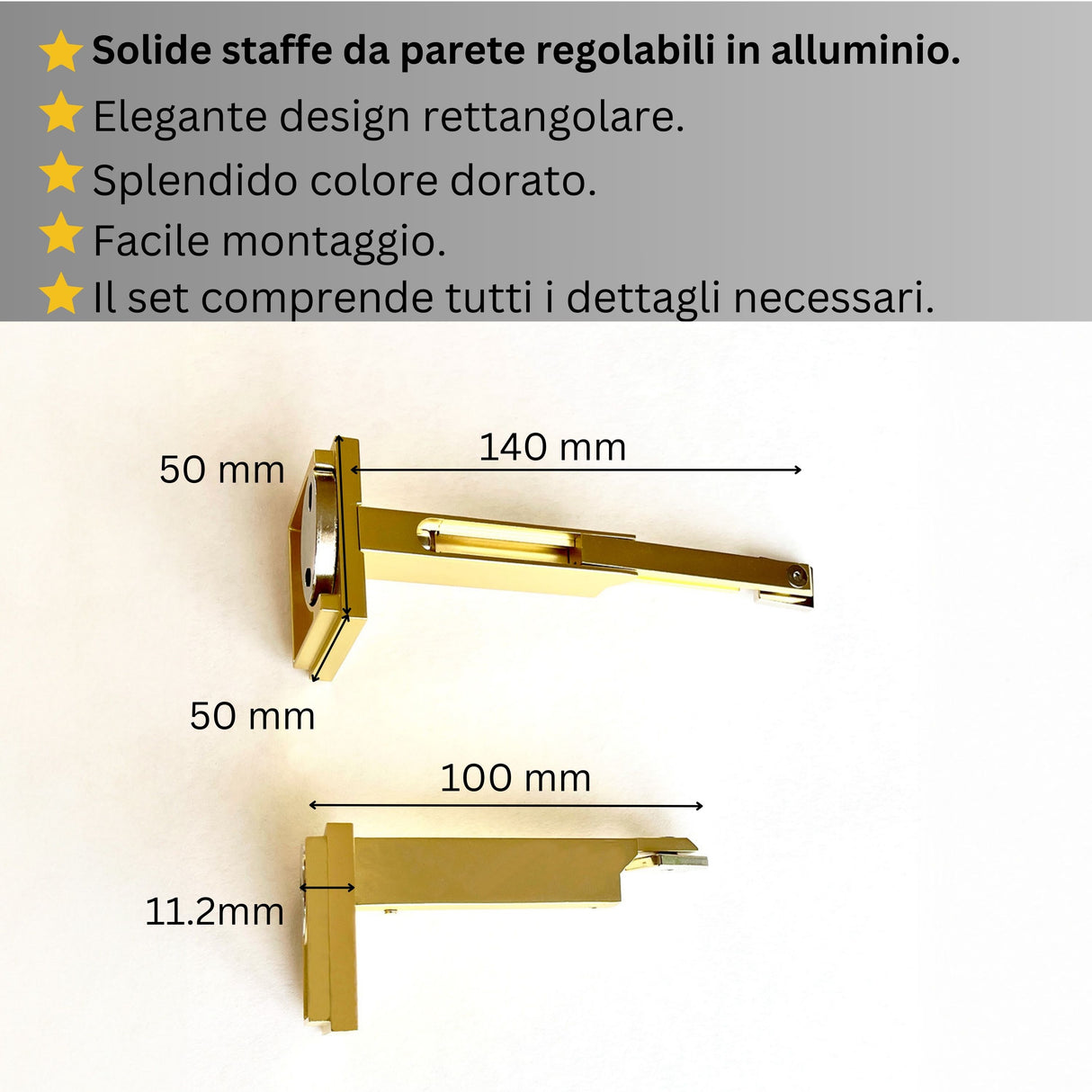 Binario per Tende, Singolo Dorato, a Parete – Misure Personalizzate, Design Moderno ed Elegante acquistare Binario per Tende, Singolo Dorato, a Parete – Misure Personalizzate, Design Moderno ed Elegante — Foto