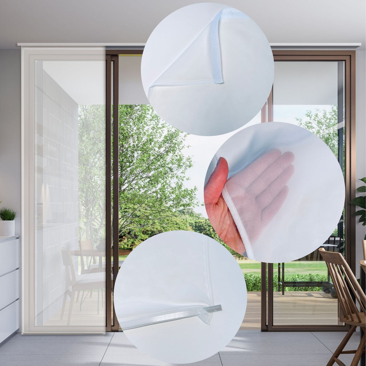 Tenda a Pannello Bianca Chiffon acquistare Tenda a Pannello Bianca Chiffon — Foto