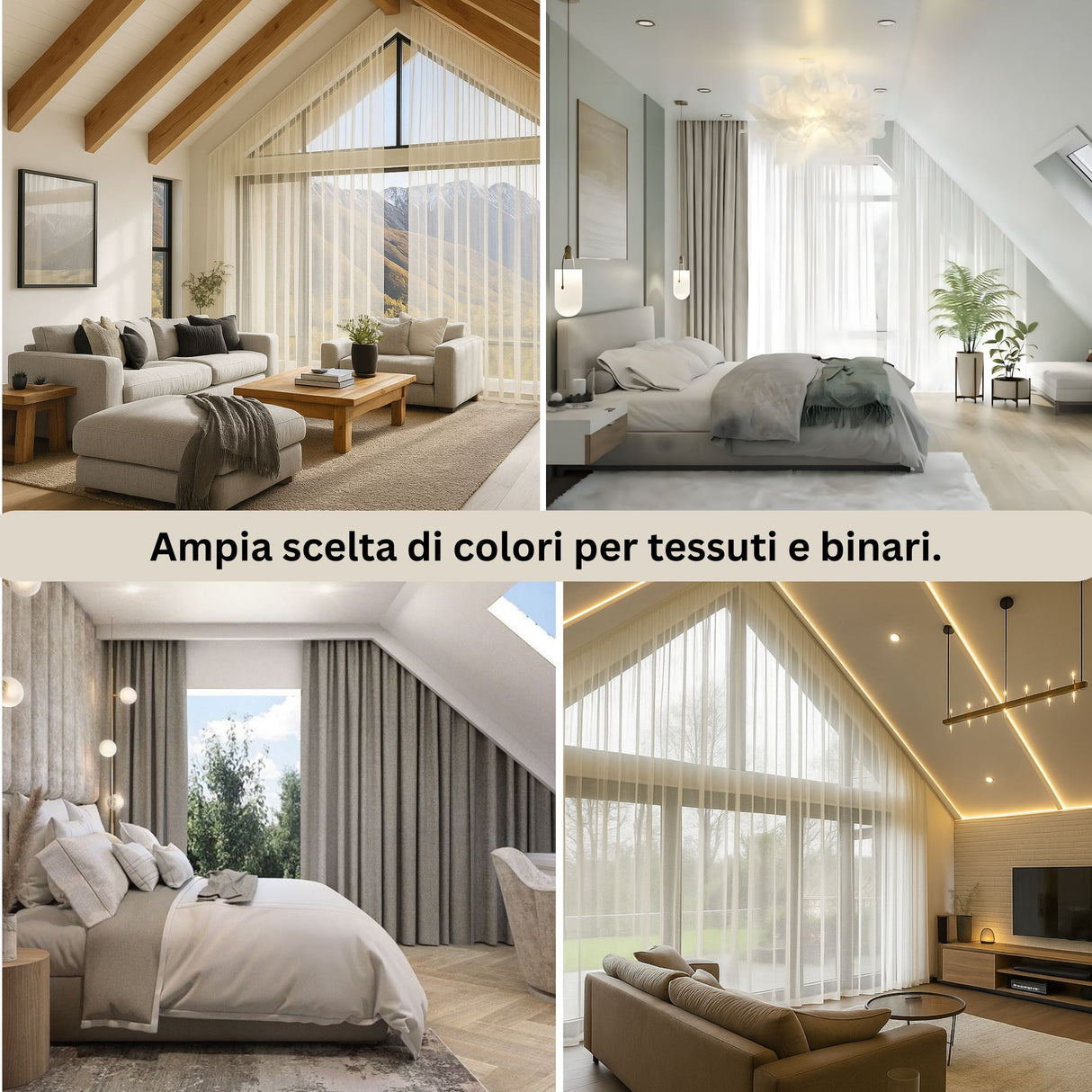Tende Angolari su Misura: Sistema Completo con Binario per Finestre Spioventi, Sagomate e Soffitti Alti acquistare Tende Angolari su Misura: Sistema Completo con Binario per Finestre Spioventi, Sagomate e Soffitti Alti — Foto