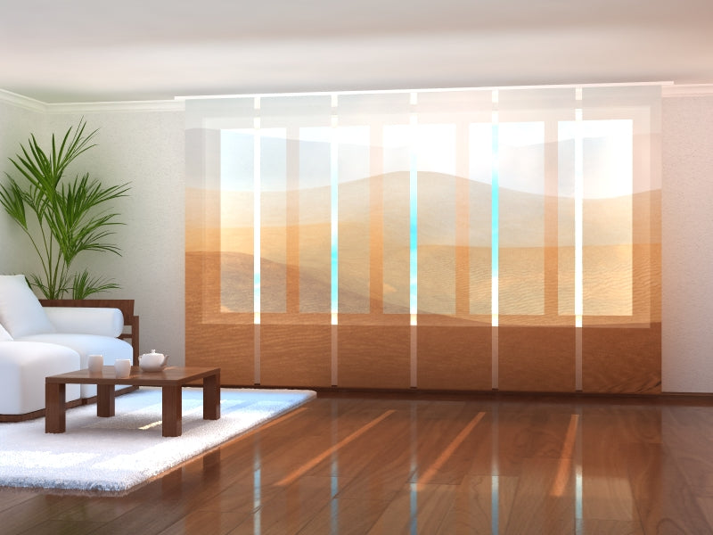 Set di 6 Tende a Pannello Silenzio nel Deserto del Sahara acquistare Set di 6 Tende a Pannello Silenzio nel Deserto del Sahara — Foto