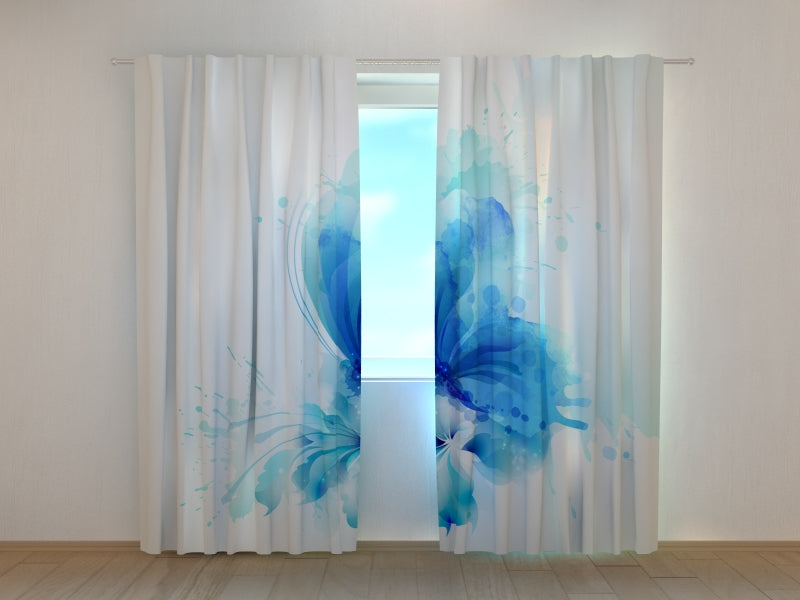 Foto Tende Farfalla Astratta sul Fiore Blu acquistare Foto Tende Farfalla Astratta sul Fiore Blu — Foto