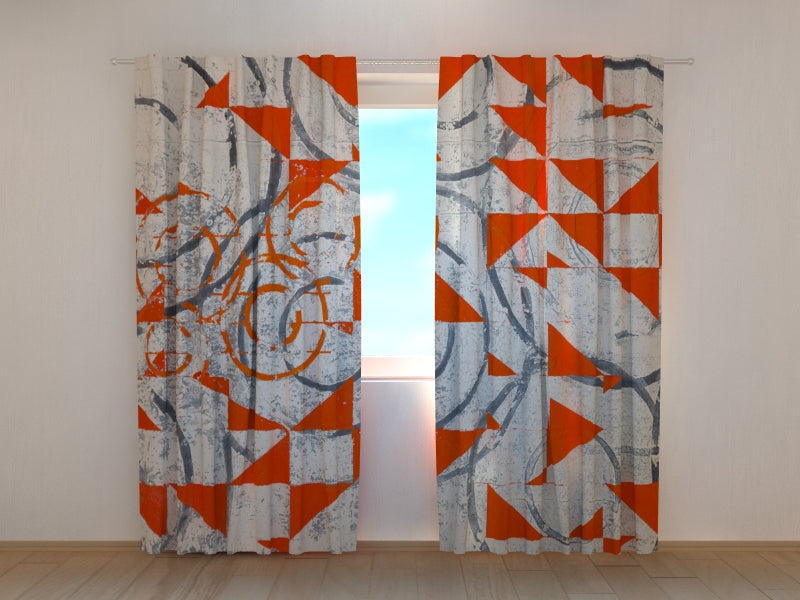 Foto Tende Forme Geometriche Astratte Rosse e Nere acquistare Foto Tende Forme Geometriche Astratte Rosse e Nere — Foto