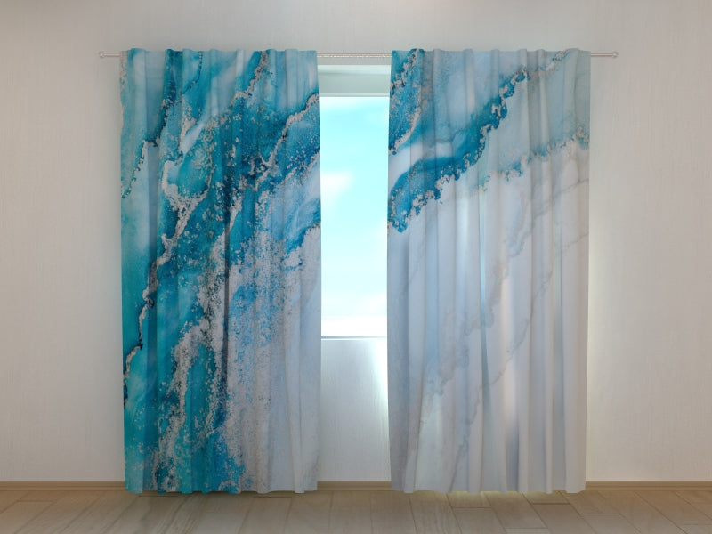 Foto Tende Mare Astratto e Onde d'Argento acquistare Foto Tende Mare Astratto e Onde d'Argento — Foto