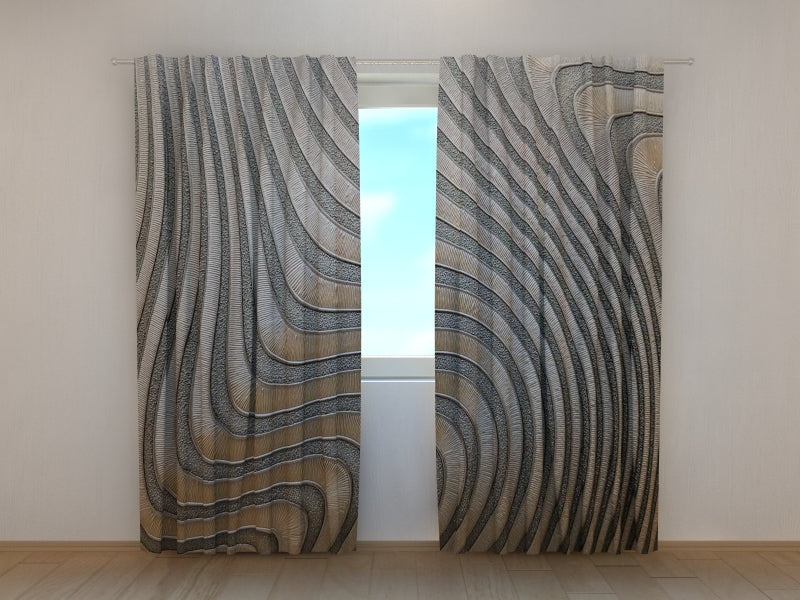 Foto Tende Onde Astratte Argento e Oro acquistare Foto Tende Onde Astratte Argento e Oro — Foto