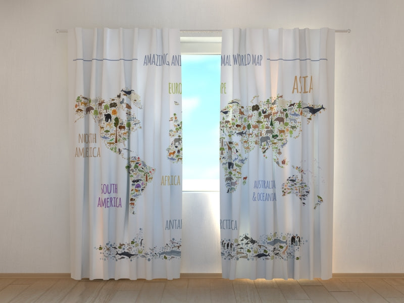 Foto Tende Mappa Meravigliosa con Bambini e Animali acquistare Foto Tende Mappa Meravigliosa con Bambini e Animali — Foto