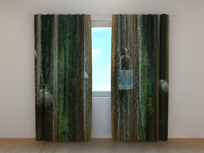 Foto Tende Ragnatela su una Vecchia Serratura acquistare Foto Tende Ragnatela su una Vecchia Serratura — Foto