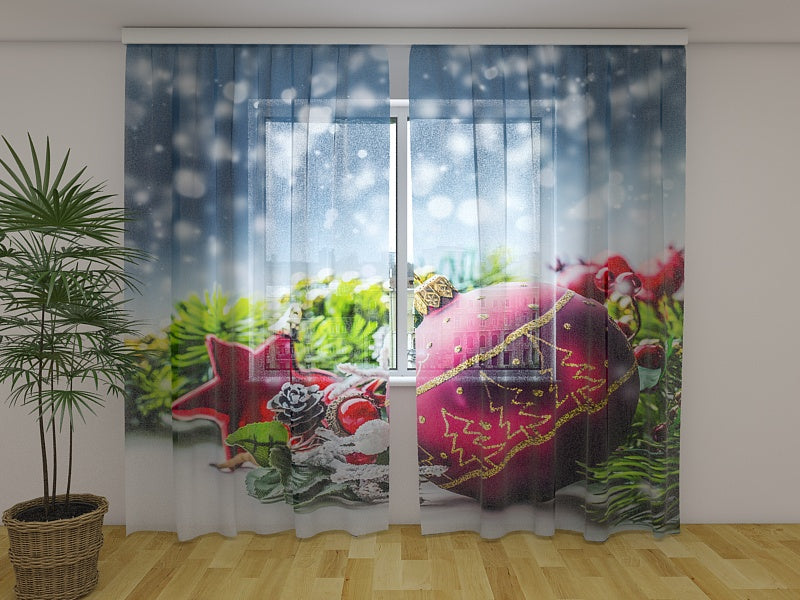 Foto Tende Decorazioni Natalizie con Neve acquistare Foto Tende Decorazioni Natalizie con Neve — Foto