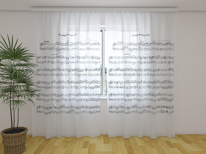 Foto Tende Pentagramma con Note Musicali acquistare Foto Tende Pentagramma con Note Musicali — Foto