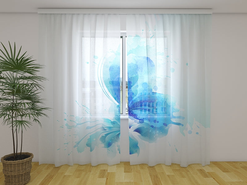 Foto Tende Farfalla Astratta sul Fiore Blu acquistare Foto Tende Farfalla Astratta sul Fiore Blu — Foto