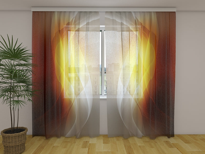 Foto Tende Onde Arancioni Astratte acquistare Foto Tende Onde Arancioni Astratte — Foto