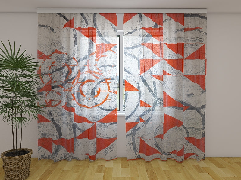 Foto Tende Forme Geometriche Astratte Rosse e Nere acquistare Foto Tende Forme Geometriche Astratte Rosse e Nere — Foto