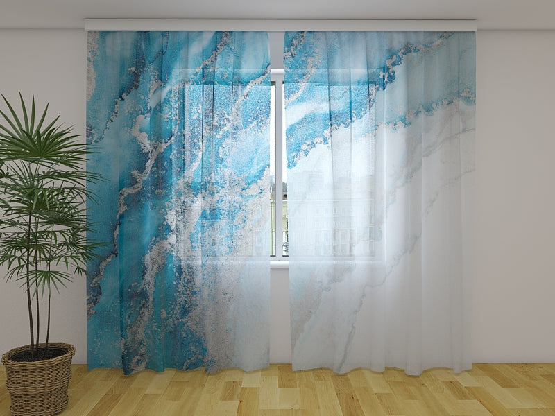 Foto Tende Mare Astratto e Onde d'Argento acquistare Foto Tende Mare Astratto e Onde d'Argento — Foto