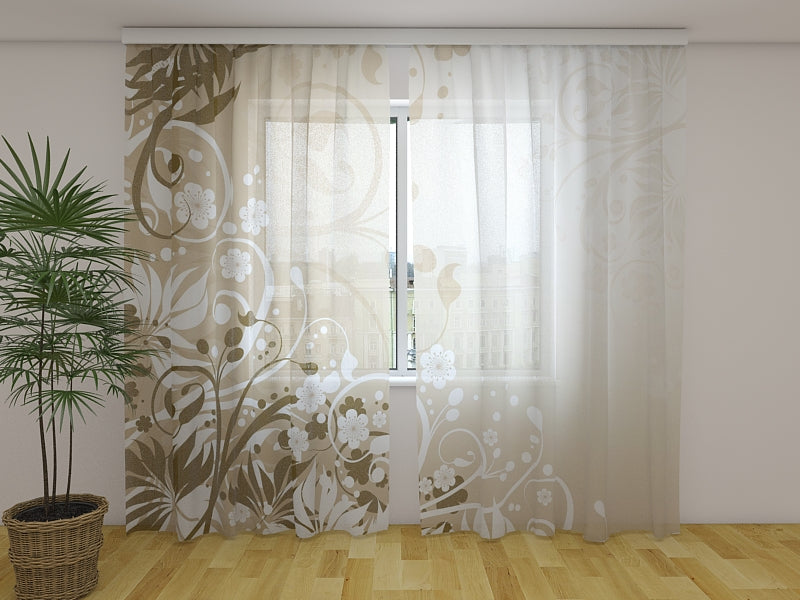 Foto Tende Liane Floreali Marroni acquistare Foto Tende Liane Floreali Marroni — Foto