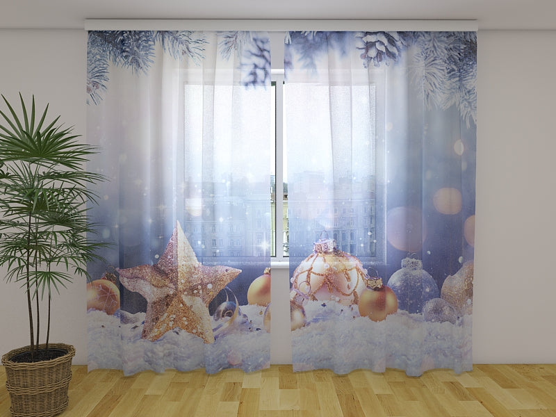 Foto Tende Natale Stella d'Oro e Neve acquistare Foto Tende Natale Stella d'Oro e Neve — Foto