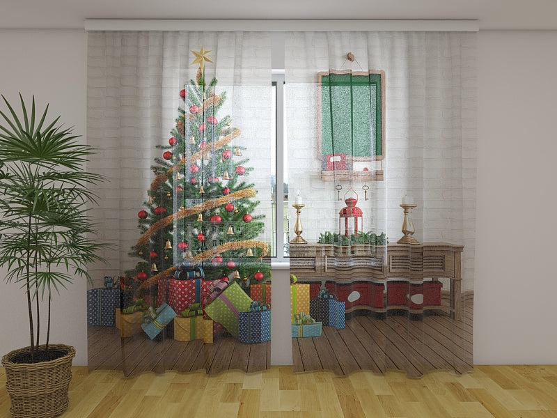 Foto Tende Albero di Natale con Regali acquistare Foto Tende Albero di Natale con Regali — Foto