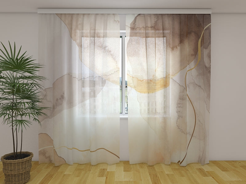 Foto Tende Delicato Acquerello in Beige e Marrone acquistare Foto Tende Delicato Acquerello in Beige e Marrone — Foto