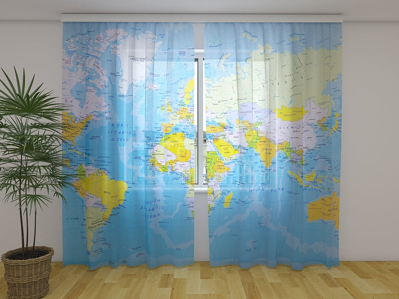 Foto Tende Mappa Dettagliata del Mondo acquistare Foto Tende Mappa Dettagliata del Mondo — Foto