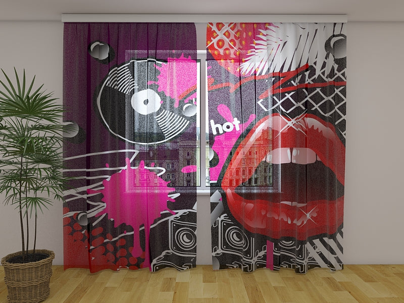 Foto Tende Labbra e Vinile acquistare Foto Tende Labbra e Vinile — Foto