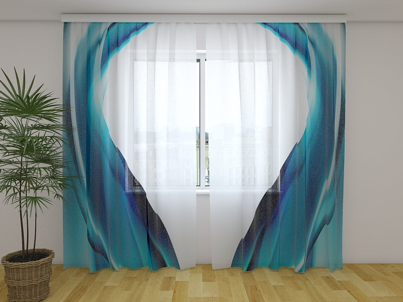 Foto Tende Onde Astratte Blu Notte acquistare Foto Tende Onde Astratte Blu Notte — Foto