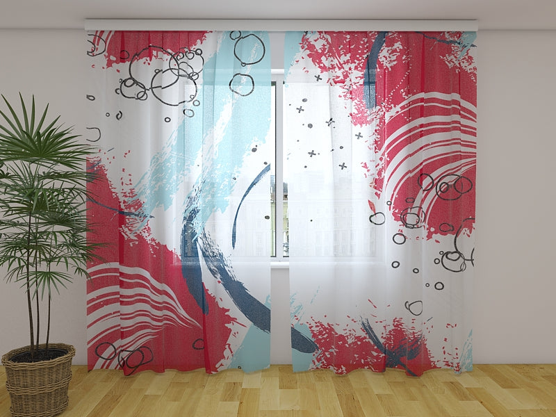 Foto Tende Stile Astratto Rosso Blu acquistare Foto Tende Stile Astratto Rosso Blu — Foto