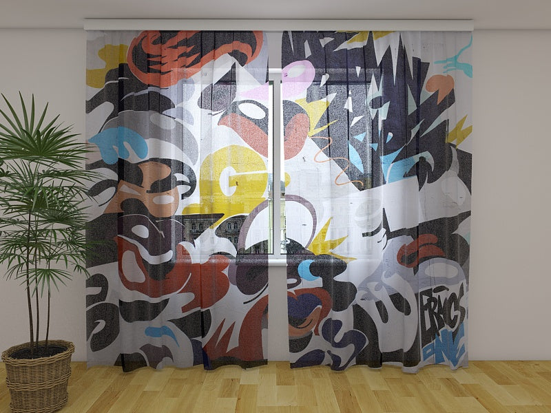 Foto Tende Street Art su Muro acquistare Foto Tende Street Art su Muro — Foto