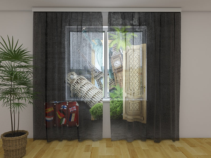 Foto Tende Un Mondo Intero dietro la Porta acquistare Foto Tende Un Mondo Intero dietro la Porta — Foto