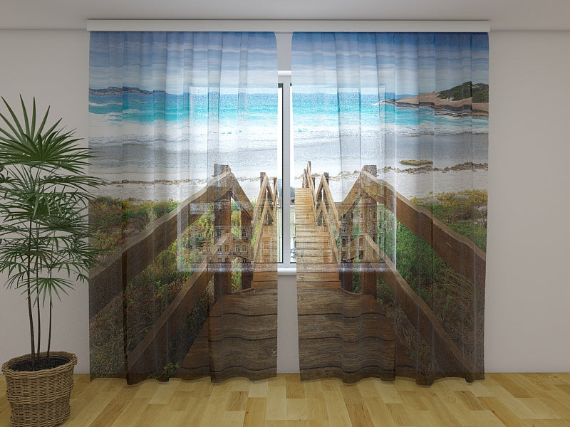 Foto Tende Scalinata di Legno su Spiaggia Australiana acquistare Foto Tende Scalinata di Legno su Spiaggia Australiana — Foto