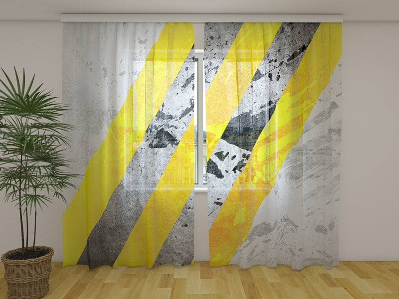 Foto Tende Linee Gialle e Grigie Astratte acquistare Foto Tende Linee Gialle e Grigie Astratte — Foto