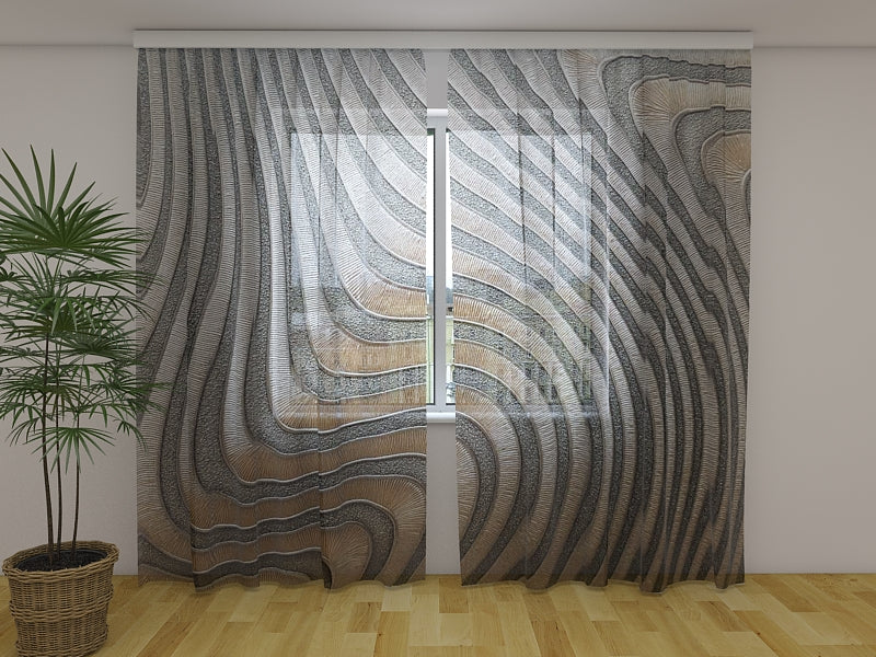 Foto Tende Onde Astratte Argento e Oro acquistare Foto Tende Onde Astratte Argento e Oro — Foto