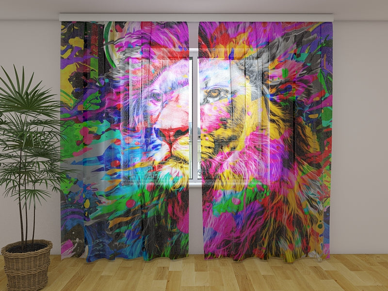 Foto Tende Leone Colorato Creativo acquistare Foto Tende Leone Colorato Creativo — Foto