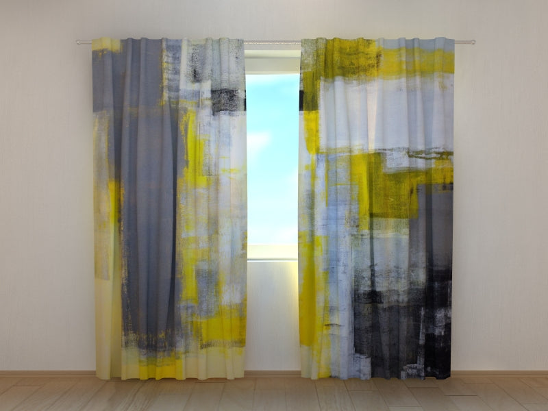 Foto Tende Pittura d'Arte Grigia e Gialla acquistare Foto Tende Pittura d'Arte Grigia e Gialla — Foto