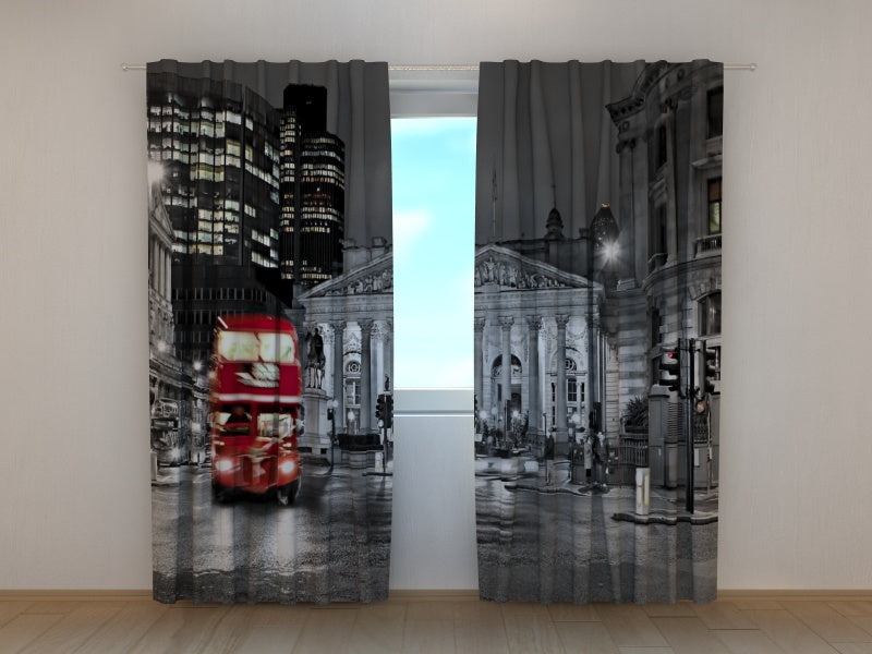 Foto Tende Londra con Bus Rosso acquistare Foto Tende Londra con Bus Rosso — Foto