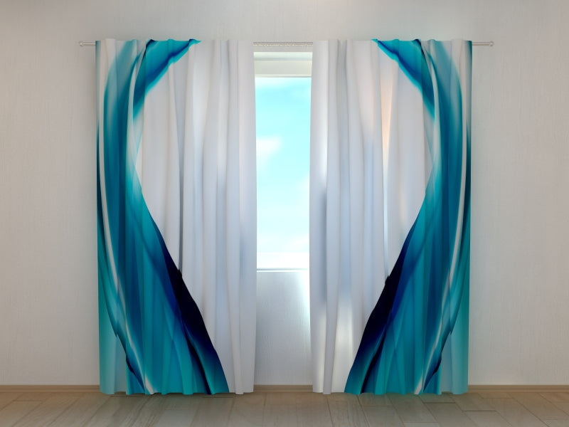 Foto Tende Onde Astratte Blu Notte acquistare Foto Tende Onde Astratte Blu Notte — Foto