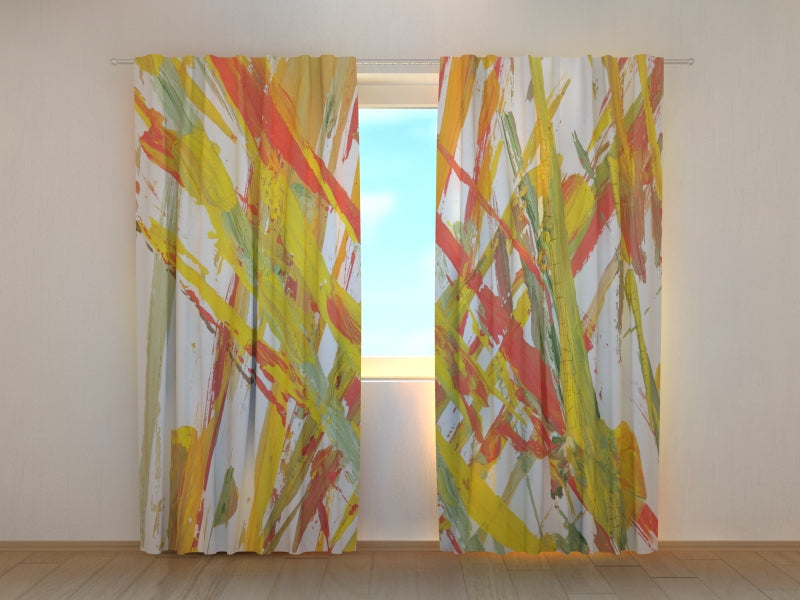 Foto Tende Pittura Astratta Arancione Pennellata acquistare Foto Tende Pittura Astratta Arancione Pennellata — Foto