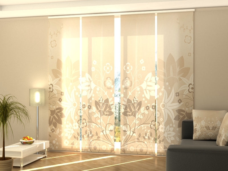 Set di 4 Tende a Pannello Fiori Astratti di Design acquistare Set di 4 Tende a Pannello Fiori Astratti di Design — Foto