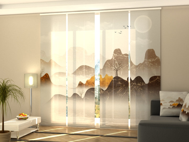 Set di 4 Tende a Pannello Montagne di Marmo Astratte acquistare Set di 4 Tende a Pannello Montagne di Marmo Astratte — Foto