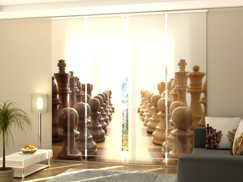 Set di 4 Tende a Pannello Forze di Scacchi acquistare Set di 4 Tende a Pannello Forze di Scacchi — Foto