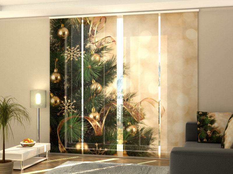 Set di 4 Tende a Pannello Oro di Natale acquistare Set di 4 Tende a Pannello Oro di Natale — Foto