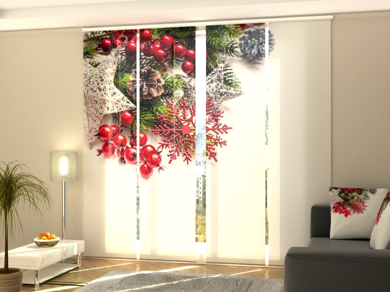 Set di 4 Tende a Pannello Stella d'Argento di Natale acquistare Set di 4 Tende a Pannello Stella d'Argento di Natale — Foto