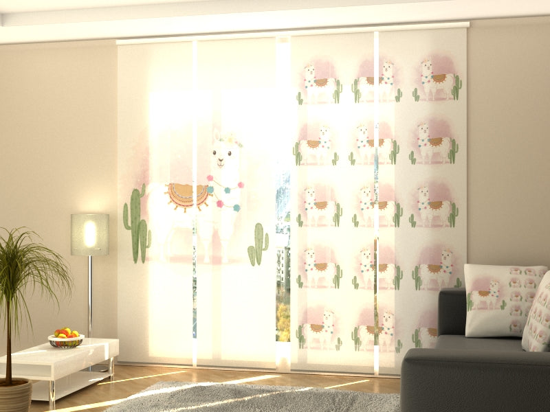 Set di 4 Tende a Pannello Alpaca Carino acquistare Set di 4 Tende a Pannello Alpaca Carino — Foto