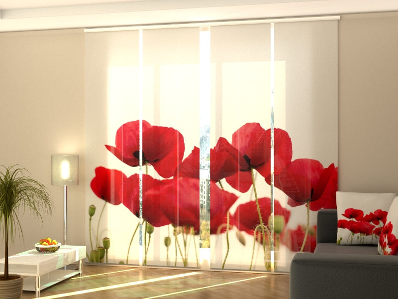 Set di 4 Tende a Pannello Papaveri Rossi Freschi acquistare Set di 4 Tende a Pannello Papaveri Rossi Freschi — Foto