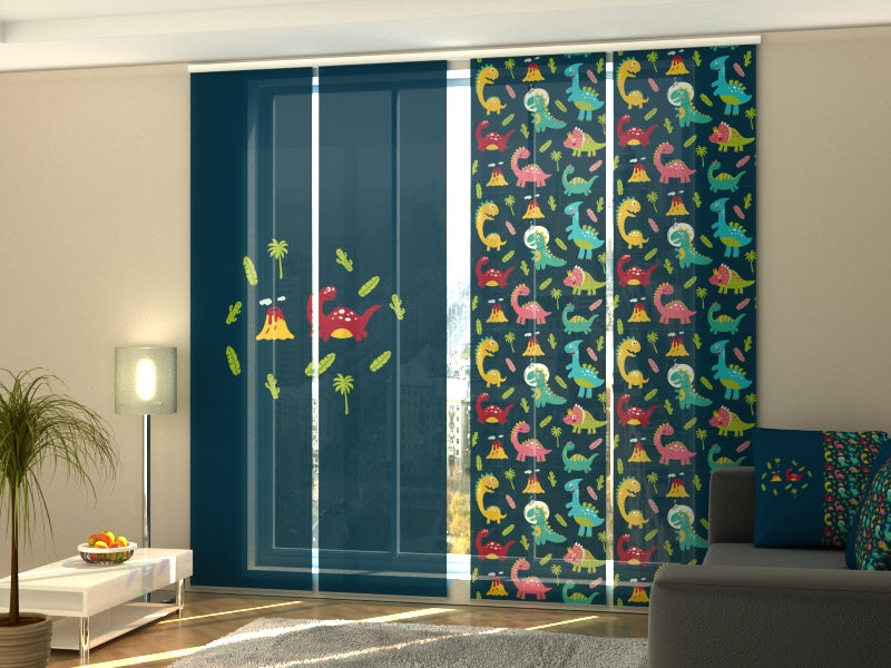 Set di 4 Tende a Pannello Dinosauri Divertenti acquistare Set di 4 Tende a Pannello Dinosauri Divertenti — Foto