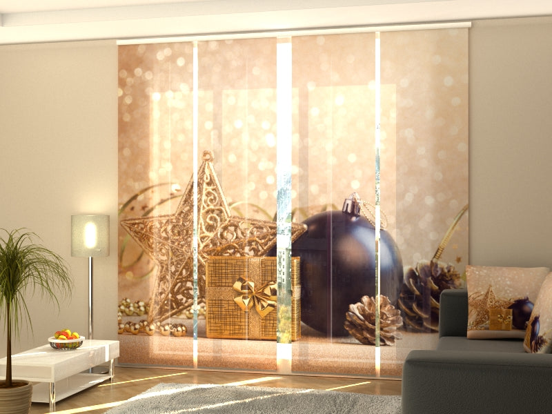 Set di 4 Tende a Pannello Stella d'Oro acquistare Set di 4 Tende a Pannello Stella d'Oro — Foto