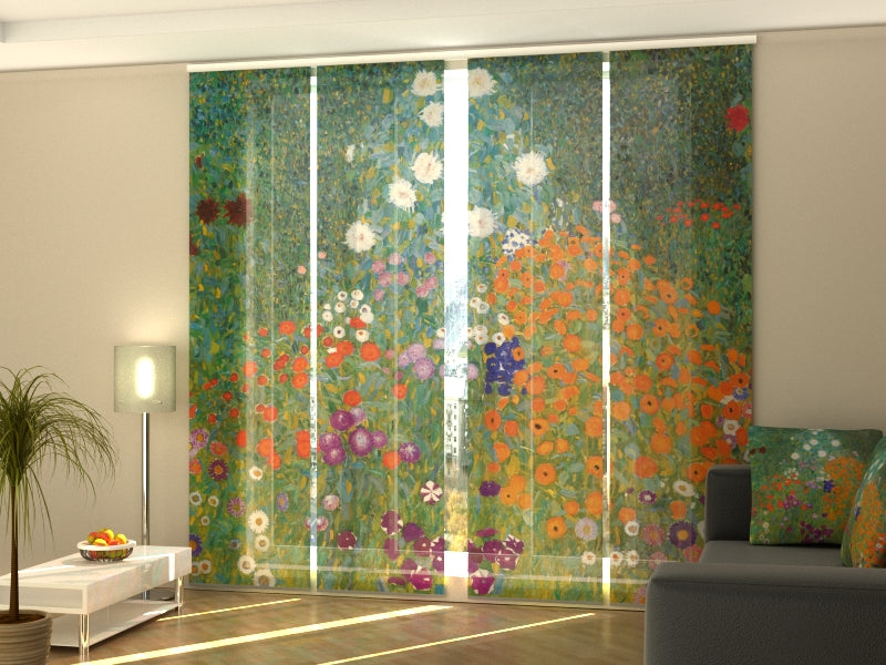 Set di 4 Tende a Pannello Gustav Klimt Giardino Fiorito acquistare Set di 4 Tende a Pannello Gustav Klimt Giardino Fiorito — Foto