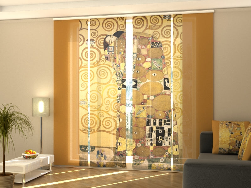 Set di 4 Tende a Pannello Gustav Klimt L'abbraccio acquistare Set di 4 Tende a Pannello Gustav Klimt L'abbraccio — Foto