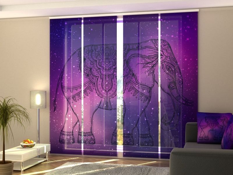 Set di 4 Tende a Pannello Elefante Indiano su Mandala acquistare Set di 4 Tende a Pannello Elefante Indiano su Mandala — Foto