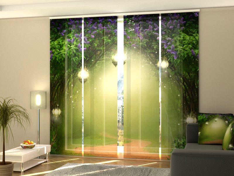 Set di 4 Tende a Pannello Foresta Magica di Lillà acquistare Set di 4 Tende a Pannello Foresta Magica di Lillà — Foto