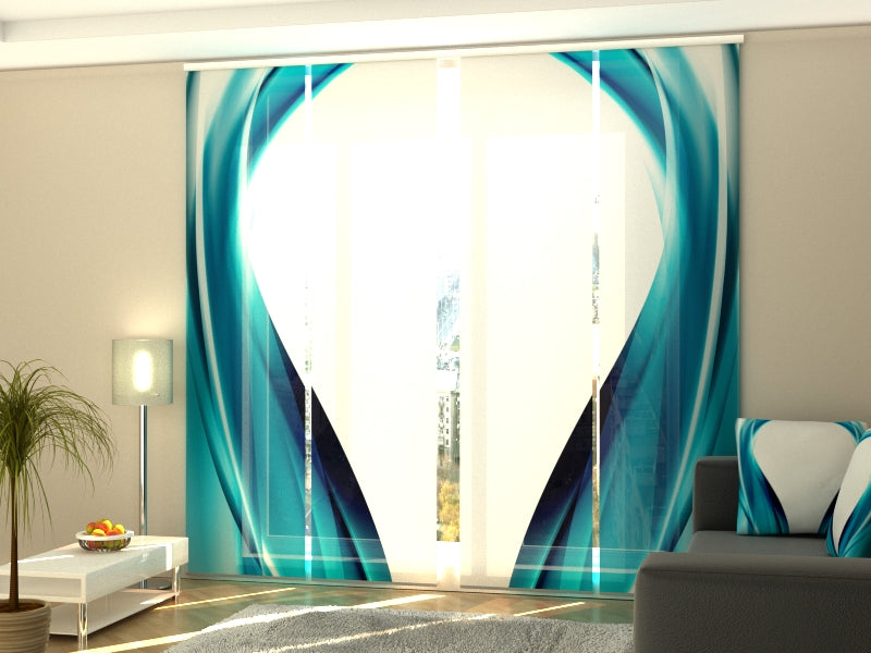 Set di 4 Tende a Pannello Onde Astratte Blu Notte acquistare Set di 4 Tende a Pannello Onde Astratte Blu Notte — Foto