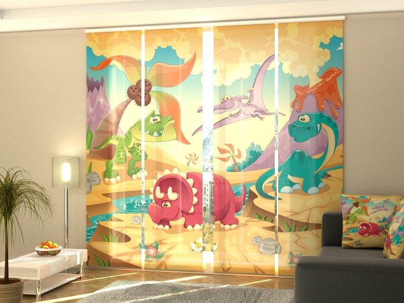 Set di 4 Tende a Pannello Dinosauri Preistorici acquistare Set di 4 Tende a Pannello Dinosauri Preistorici — Foto