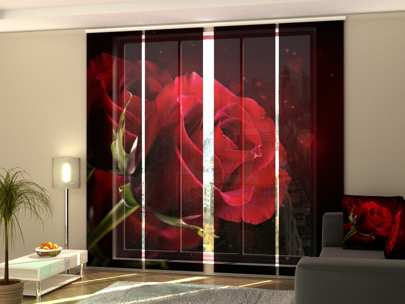 Set di 4 Tende a Pannello Cuore Rosso acquistare Set di 4 Tende a Pannello Cuore Rosso — Foto